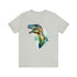 Stained Glass Velociraptor - Short Sleeve Tee Silver